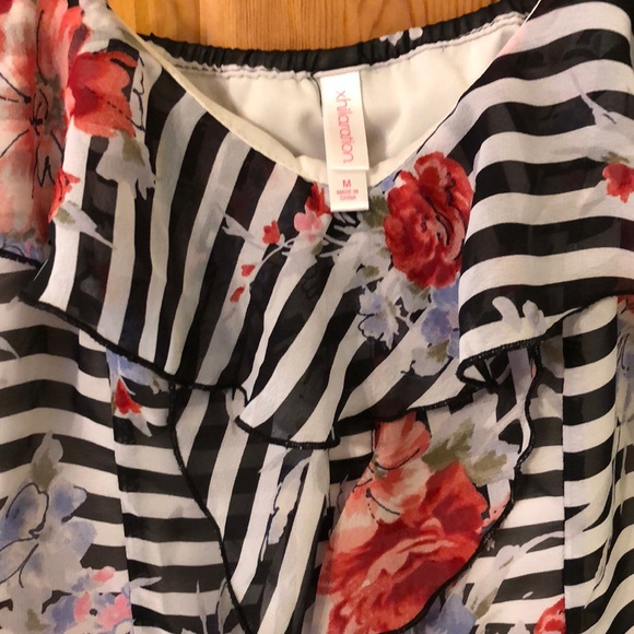 Ruffle flower and stripe camisole - Picture 2 of 4